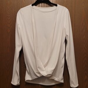 Lululemon Pale Yellow Drape Front Wrap Style Top L